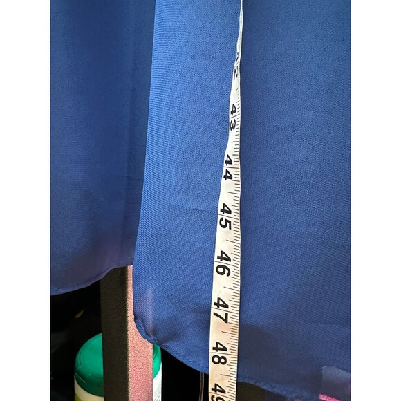 JJ's House Mother of the Bride Dress XL Scoop Short Sleeve A-Line Chiffon Blue - Picture 11 of 11